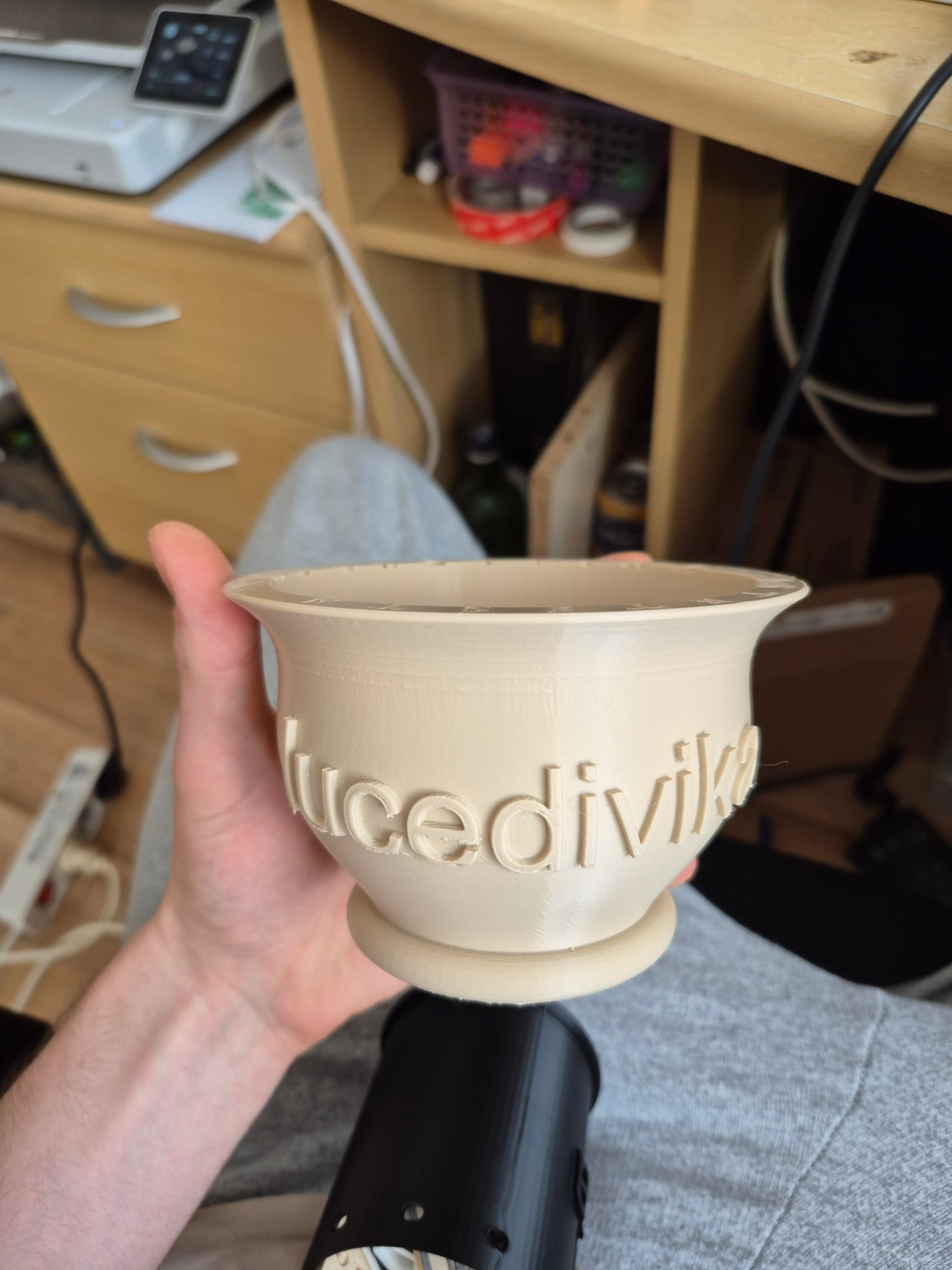3D printed decorative bowl with custom lettering