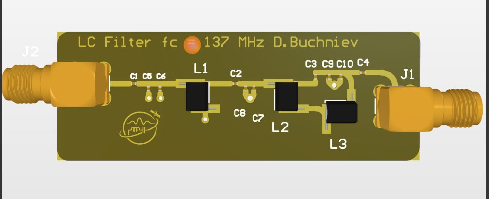 LC filter PCB render